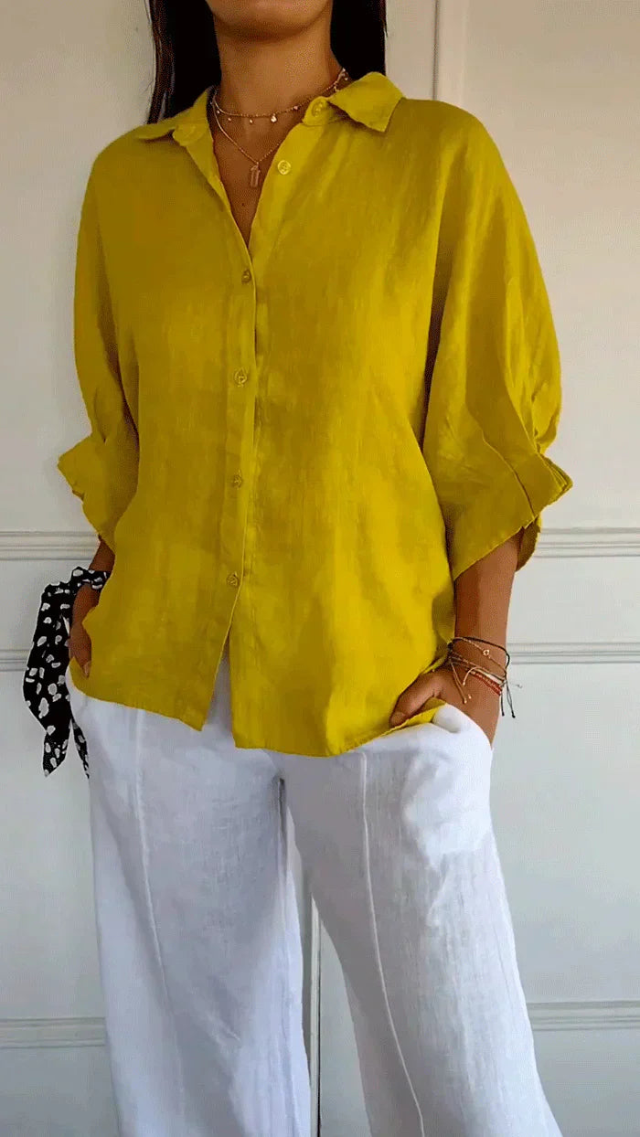 Marion - Camisa abotonada elegante y atemporal para mujer