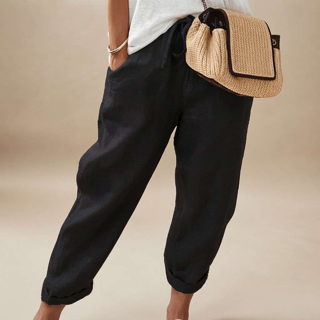 Martinie - Pantalones de Ajuste Relajado con Cordón