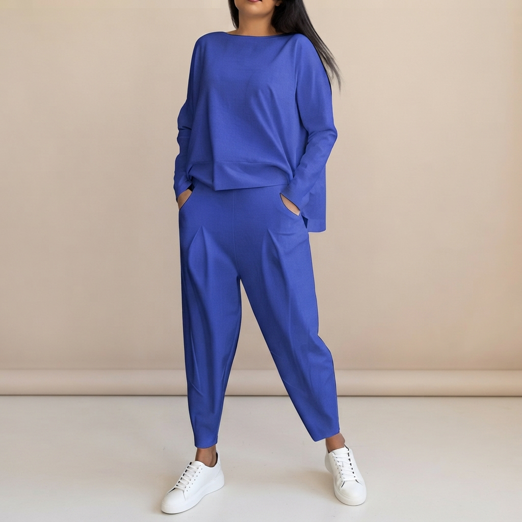 Emilyn - Conjunto de Pantalones Casuales de Corte Suelto