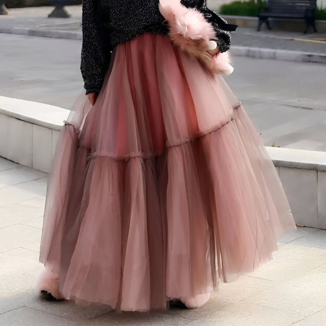 Madeline - Elegante falda con volantes para damas