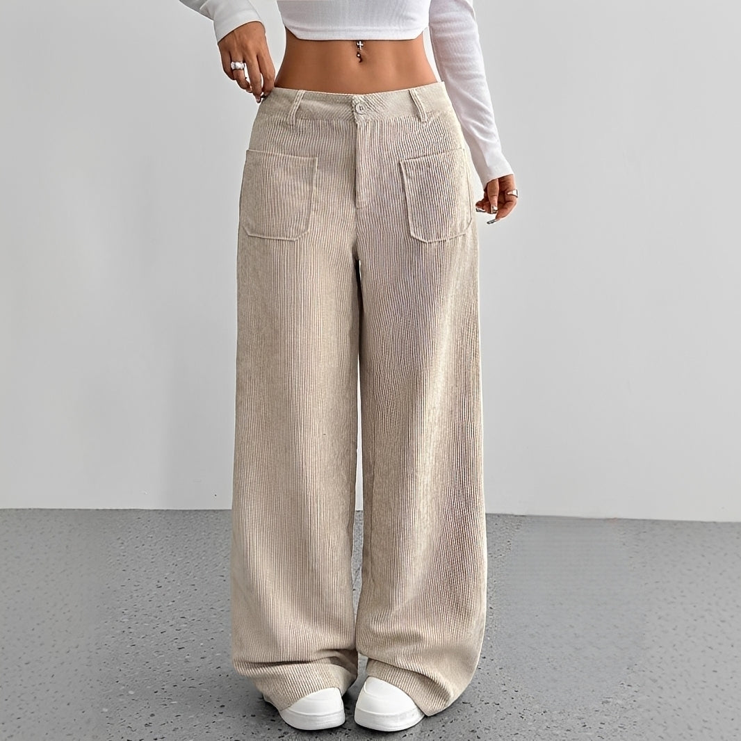 Isabelle - Pantalones de Pana de Tiro Alto