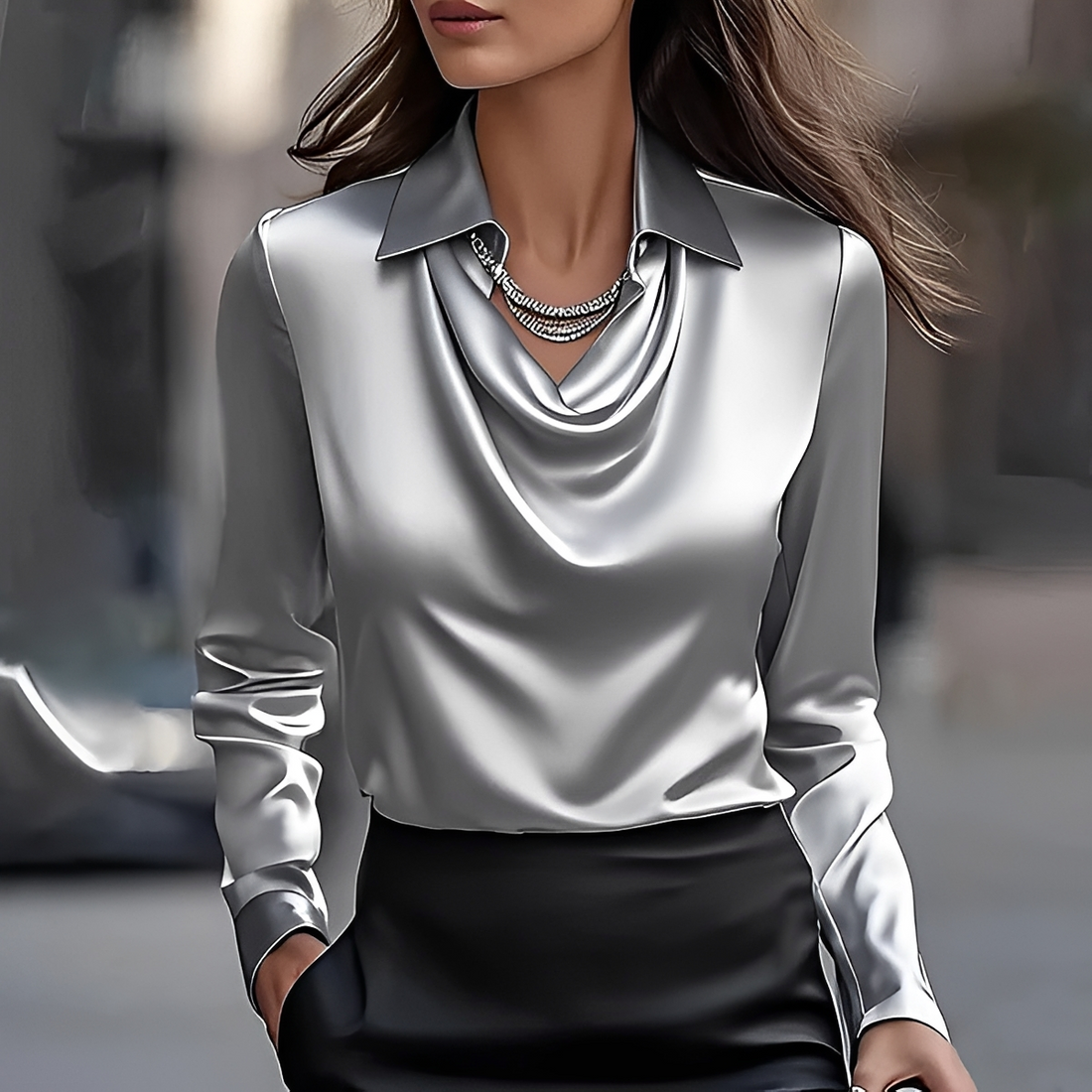Chiara - Blusa Refinada de Manga Larga