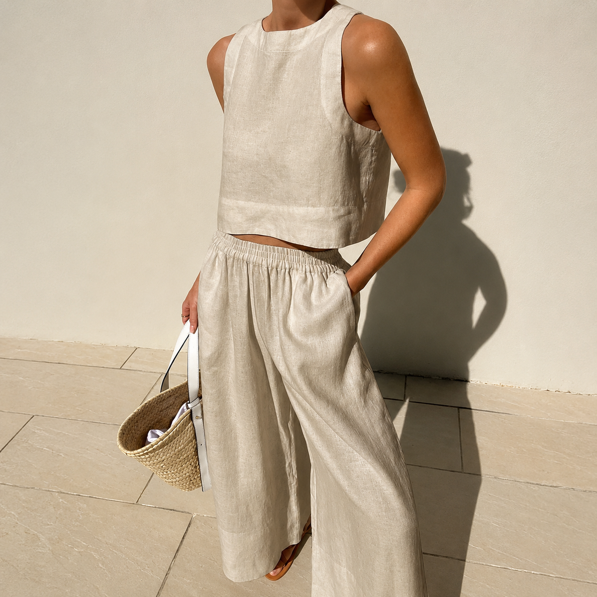 Thelma - Conjunto de Pantalones de Estilo Relajado Casual
