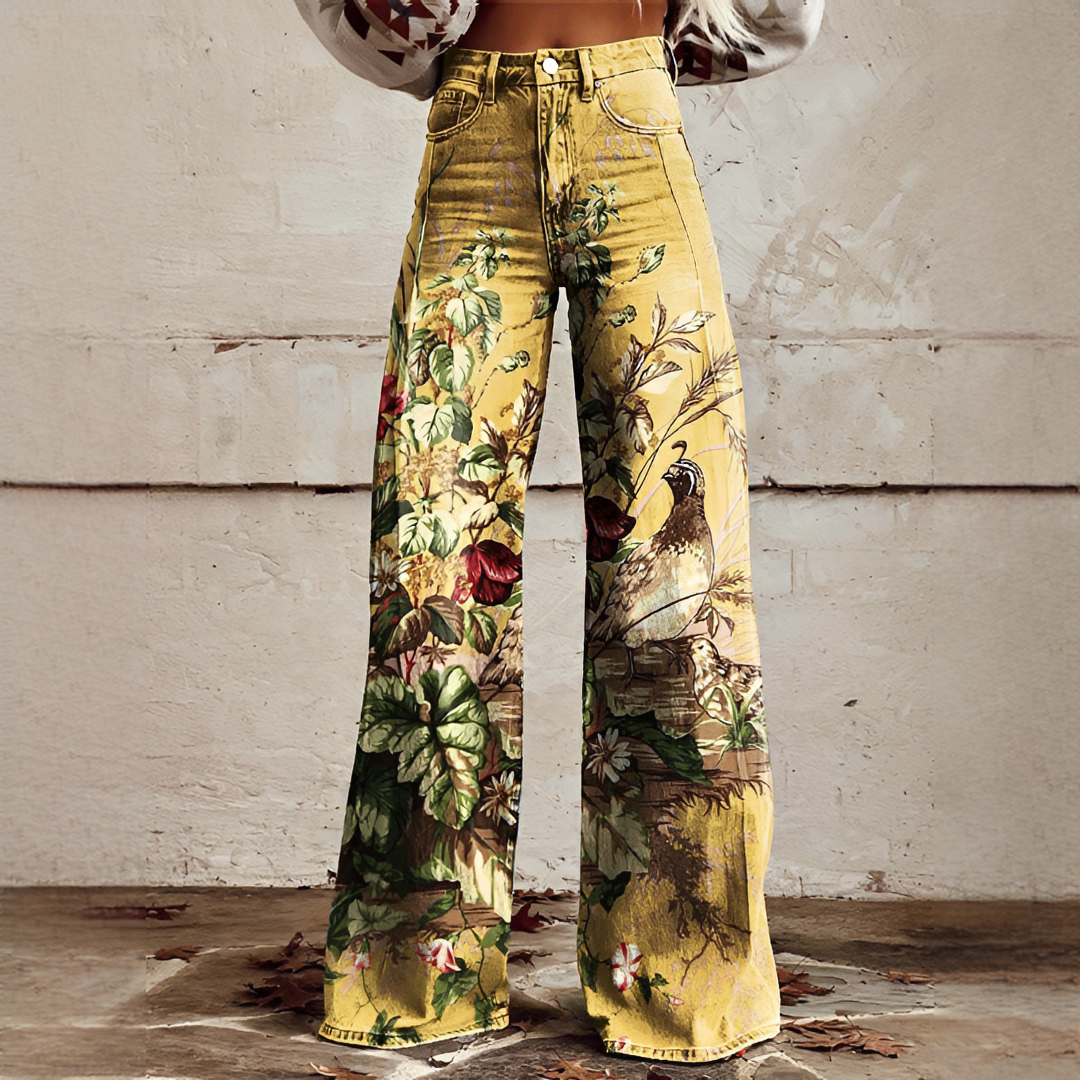 Shelley - Jeans de Pierna Ancha con Estampado para Uso Diario