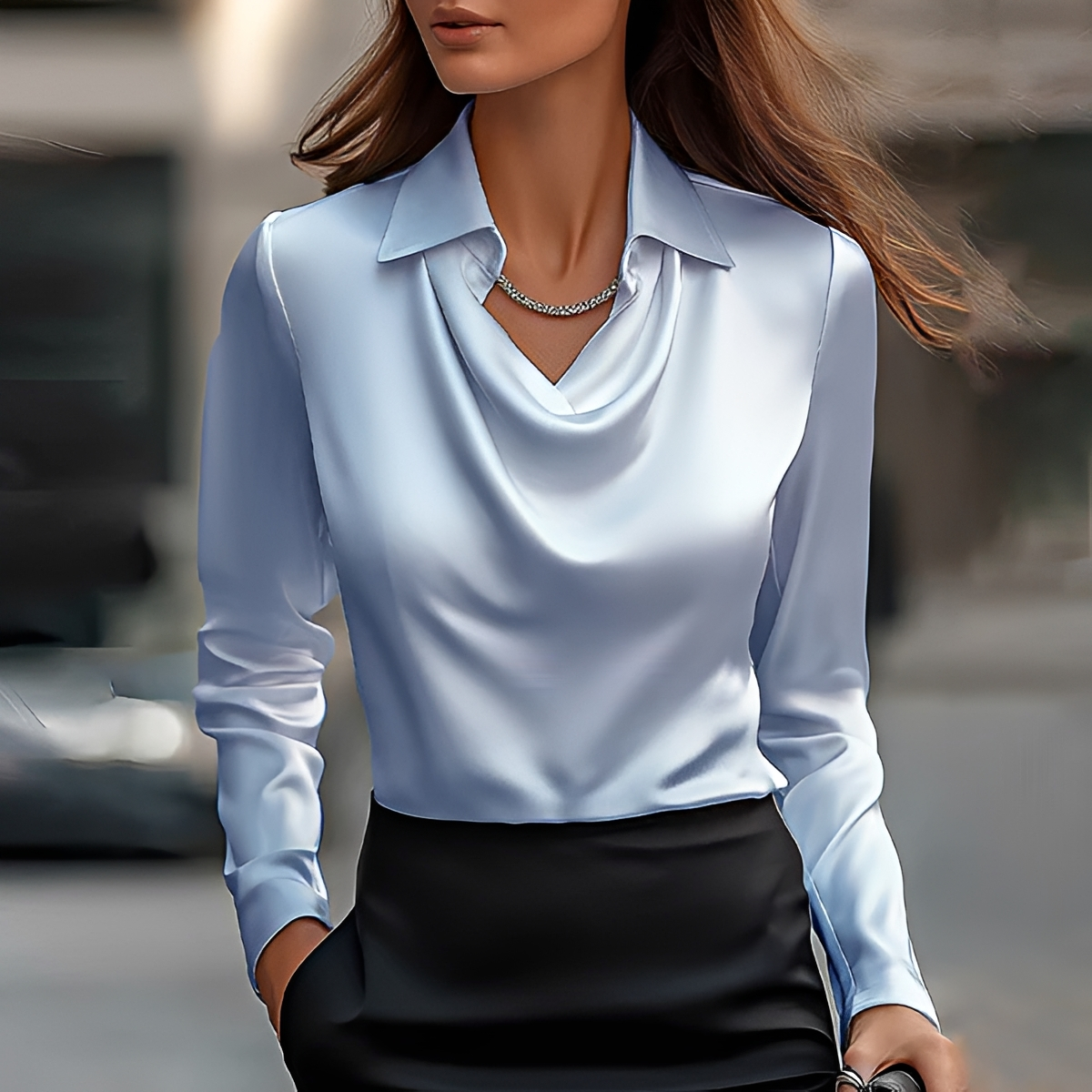 Chiara - Blusa Refinada de Manga Larga