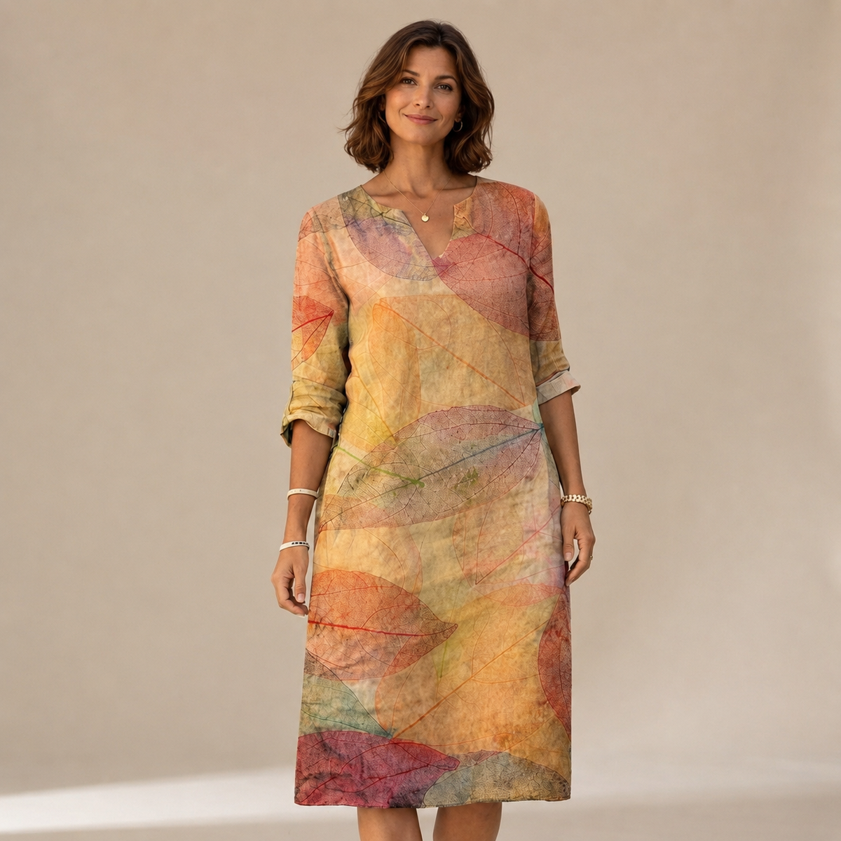 Ninna - Vestido Sofisticado y Suelto con Escote en V