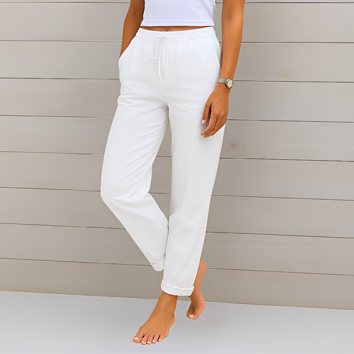 Audrey - Pantalones Cómodos con Cordón