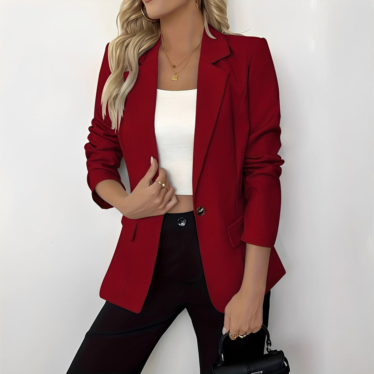 Selina - Blazer Formal con Cuello de Solapa