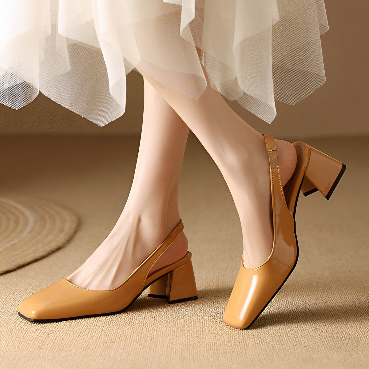 Kristen - Tacones Elegantes de Punta Cuadrada