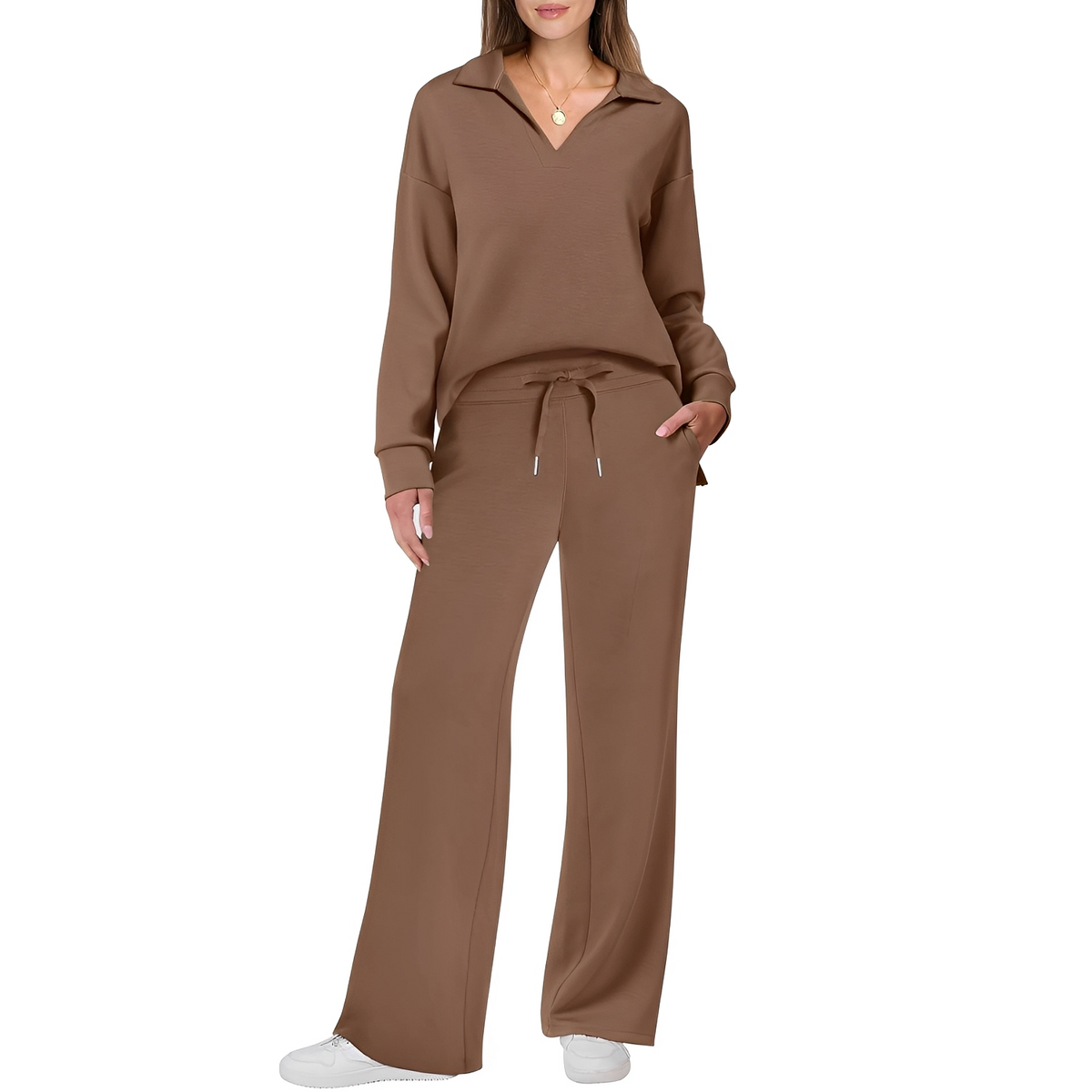 Justina - Conjunto casual de suéter y pantalones para mujer