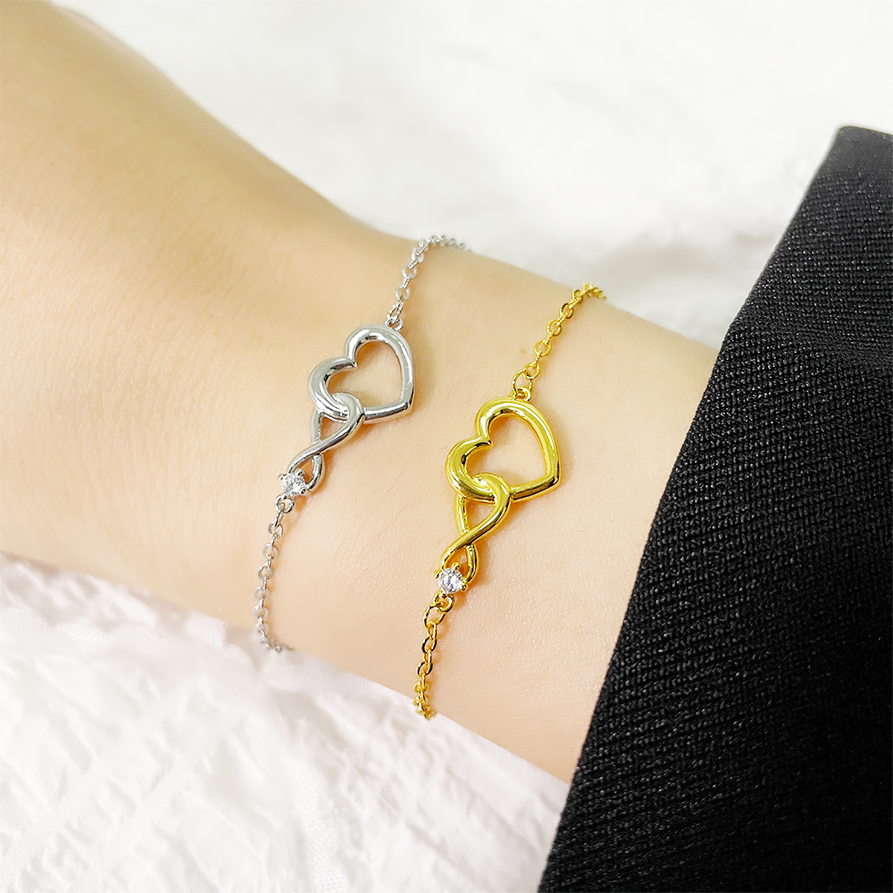 Pulsera Corazón Infinito - Pulsera sutil de CZ