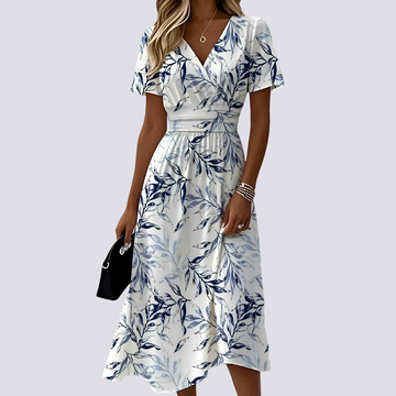 Peggy - Vestido Midi de Manga Corta