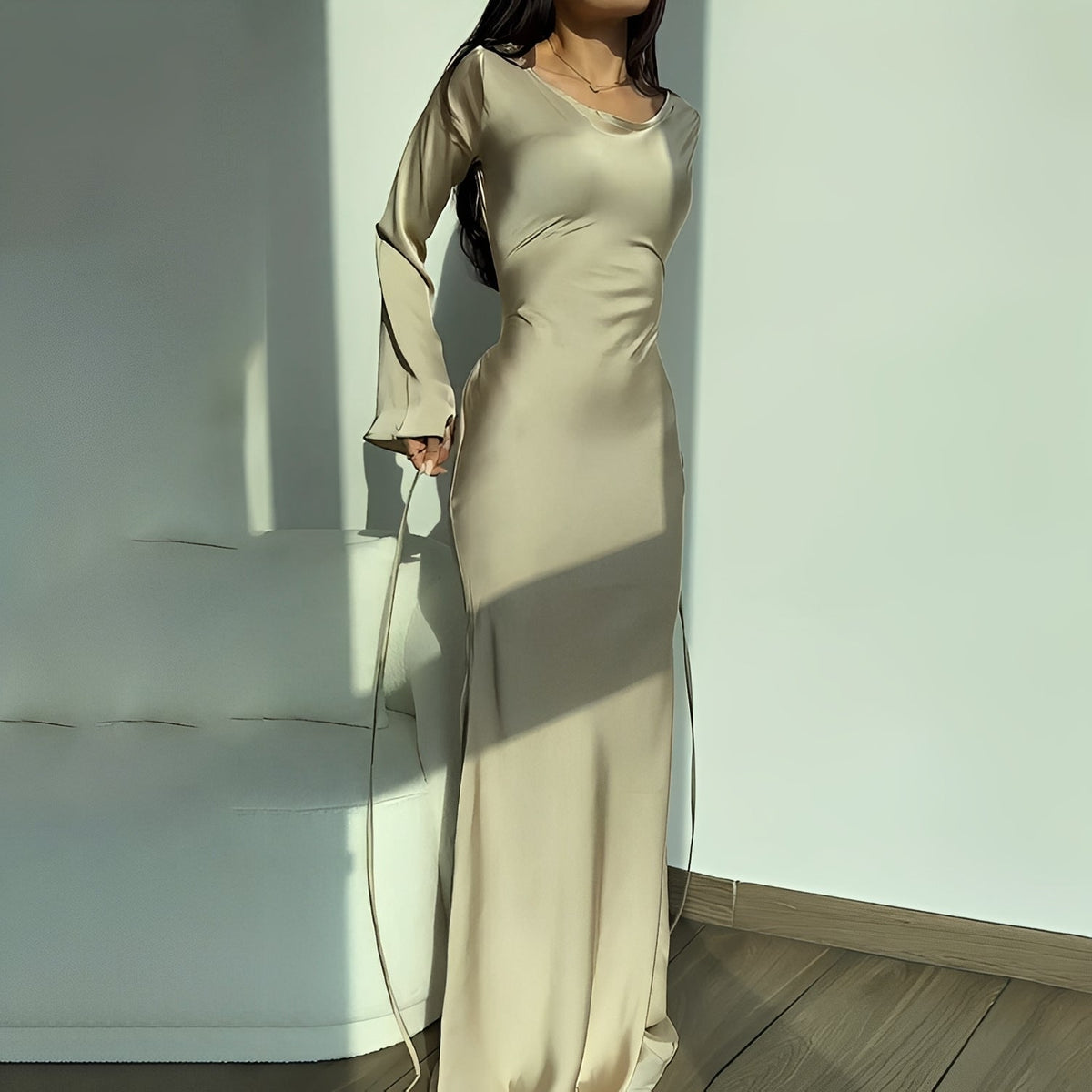 Anisa - Elegante vestido de manga larga para damas