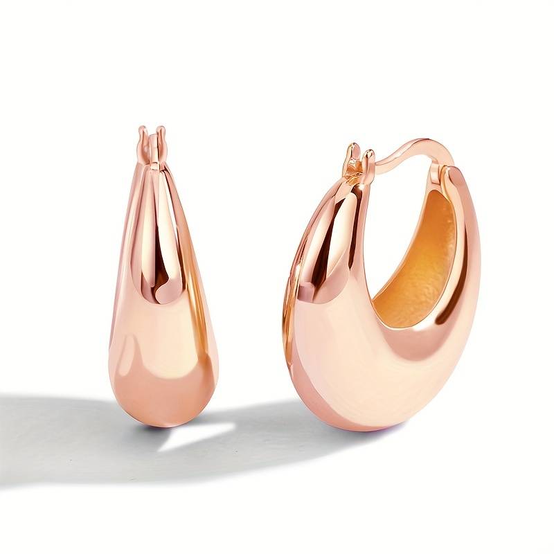 Pendientes anchos en oro de 18 quilates - Pendientes abiertos anchos