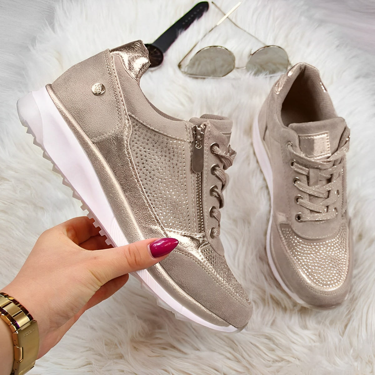 Pro Shoes - Zapatillas con cierre de cremallera