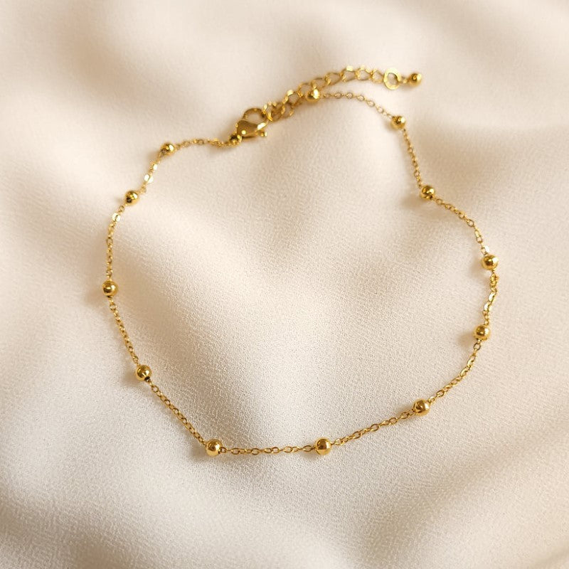 Pulsera de tobillo en miniatura con forma de corazón - Pulsera de amor de doble capa