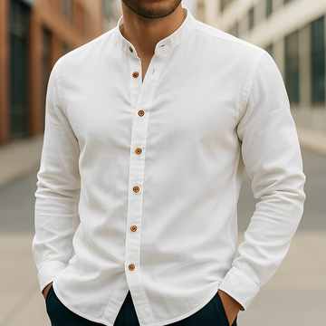 Aick - Camisa de verano moderna de manga larga para hombre