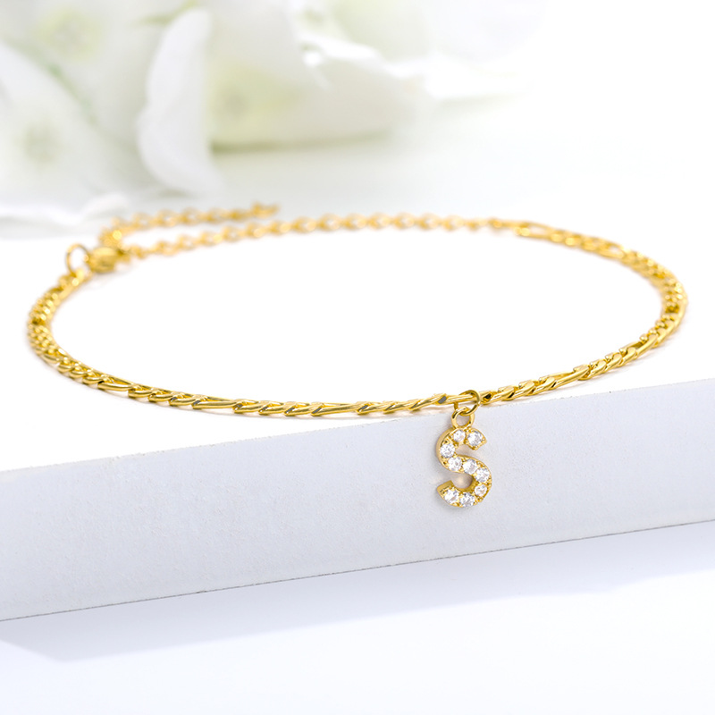 Tobillo con Inicial - Pulsera de tobillo personalizada con tu inicial