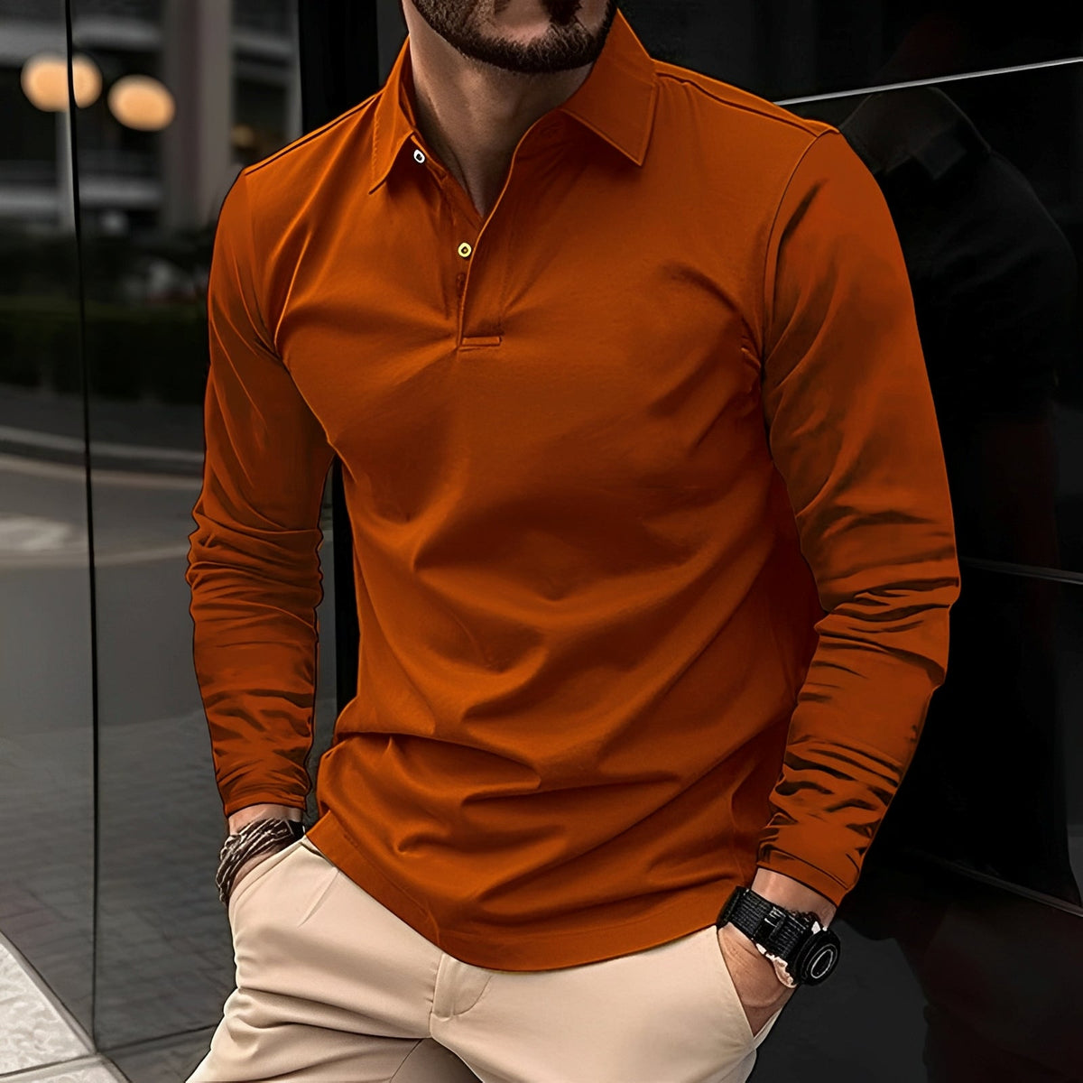 Conner – Polo de manga larga para hombre – Informal y cómodo