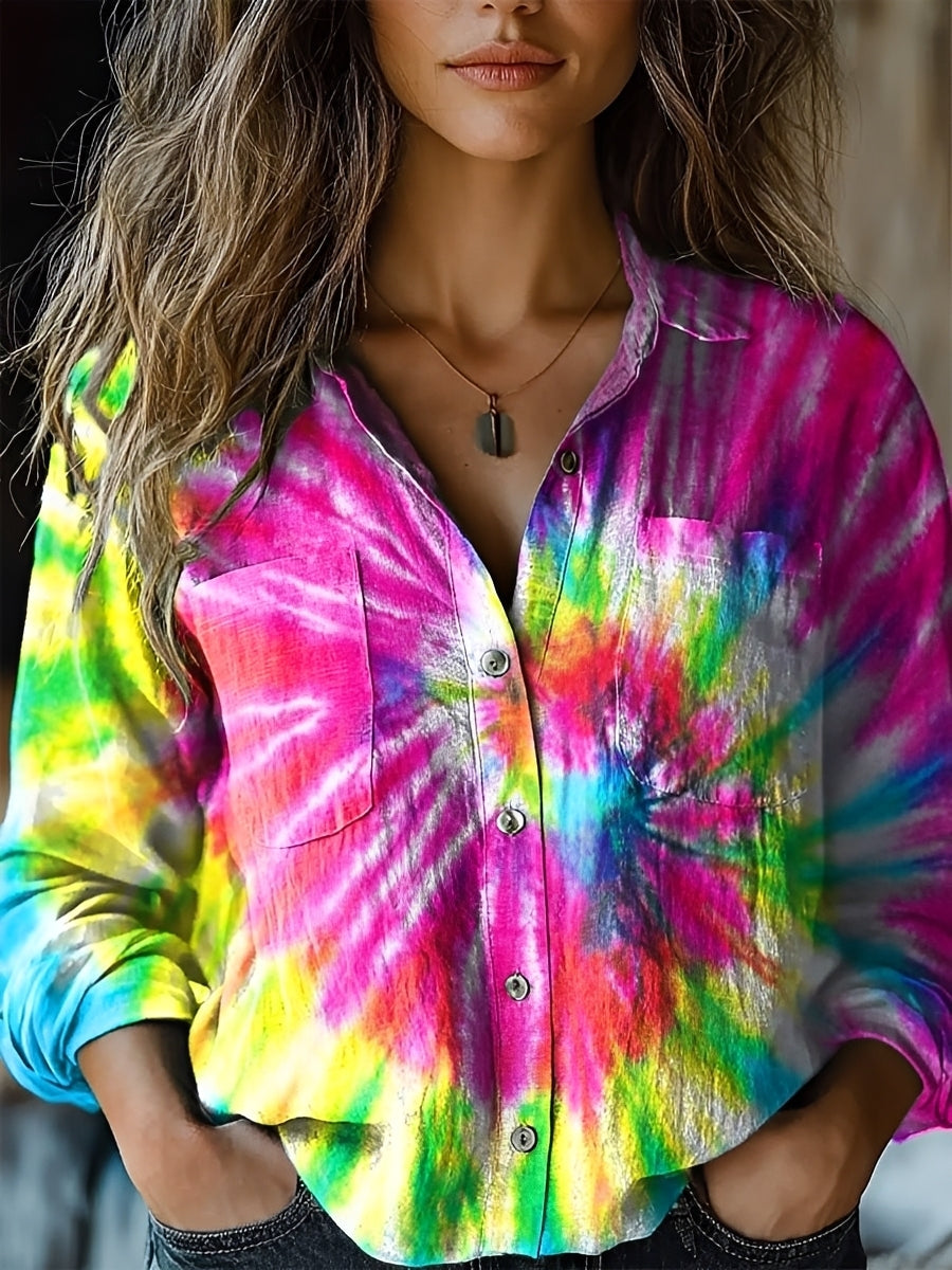 Jasmin - Blusa Colorida de Manga Larga
