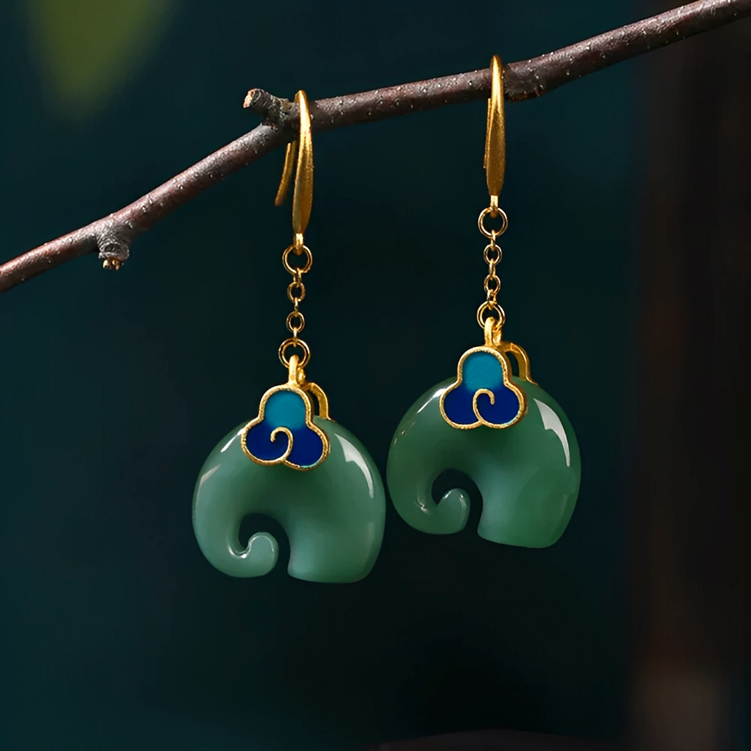 Elly – Pendientes sofisticados con detalle retro en verde