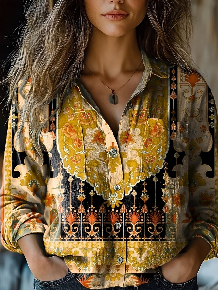 Jasmin - Blusa Colorida de Manga Larga