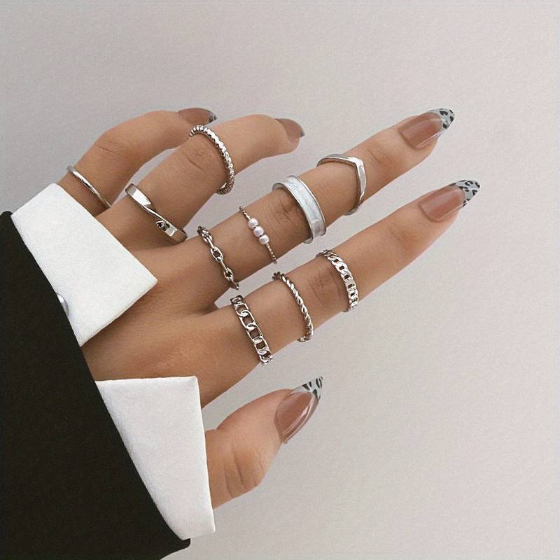 10 Piezas Anillos de Moda - Anillos de Mezcla y Combina