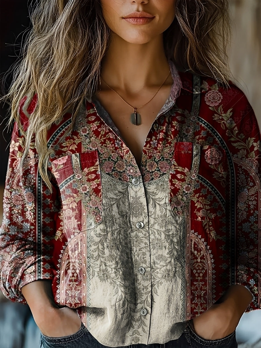 Jasmin - Blusa Colorida de Manga Larga