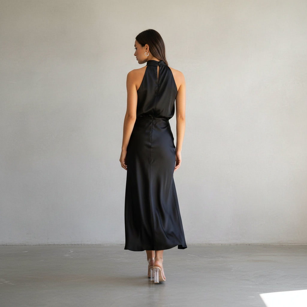 Juris - Elegante vestido largo brillante para ocasiones especiales