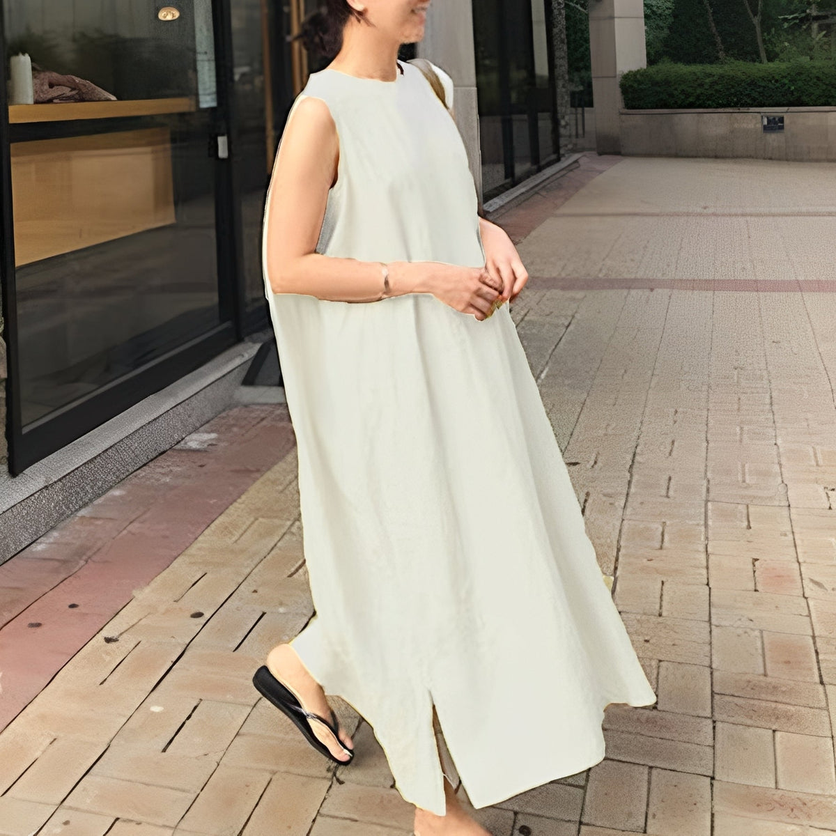Carly - Vestido plisado sin mangas casual para damas
