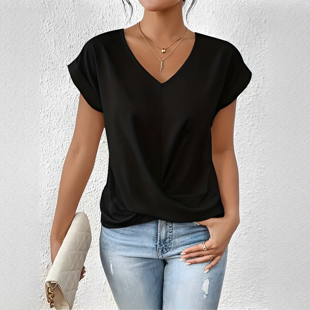 Velanie - Blusa Casual con Escote en V