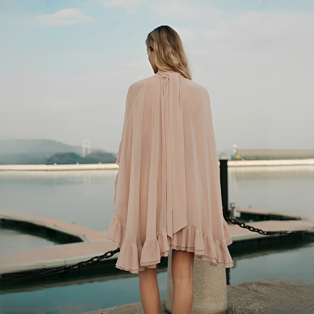 Zhuchin - Vestido con volantes a la moda