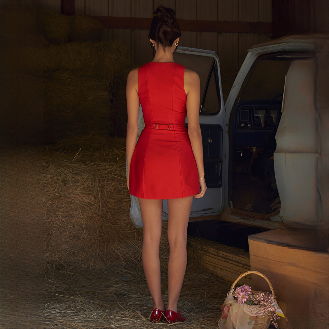 Ellisia - Vestido corto sin mangas y chic