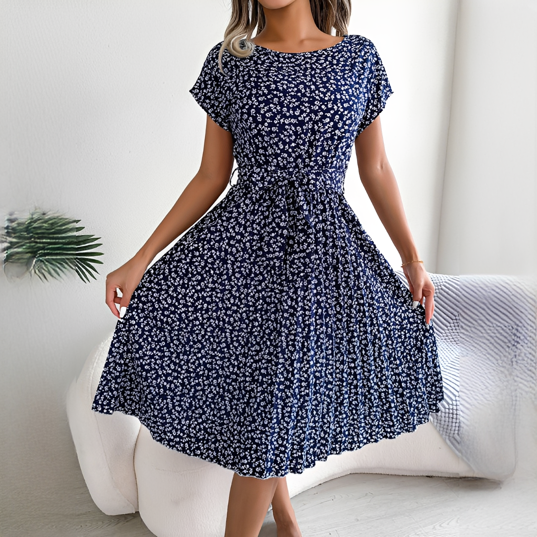 Lyka - Vestido de verano elegante de manga corta para mujer