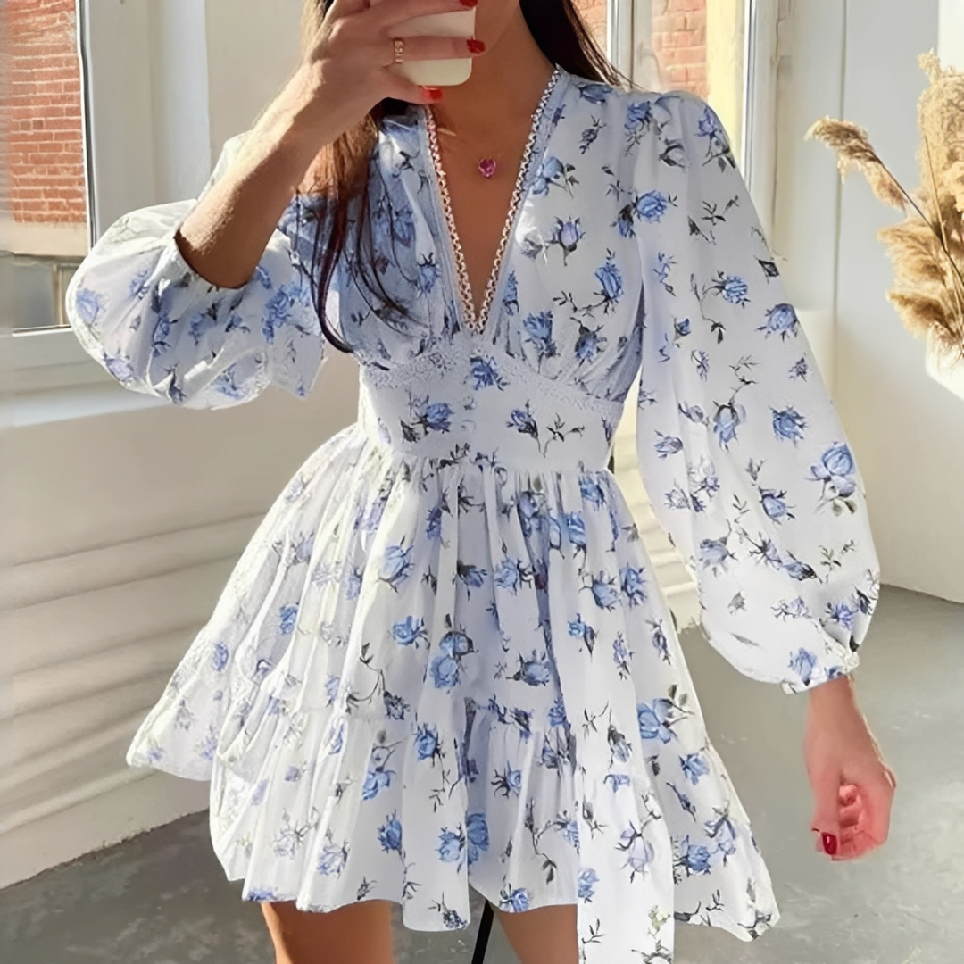 Jessamin - Vestido elegante de verano con estampado floral para mujeres