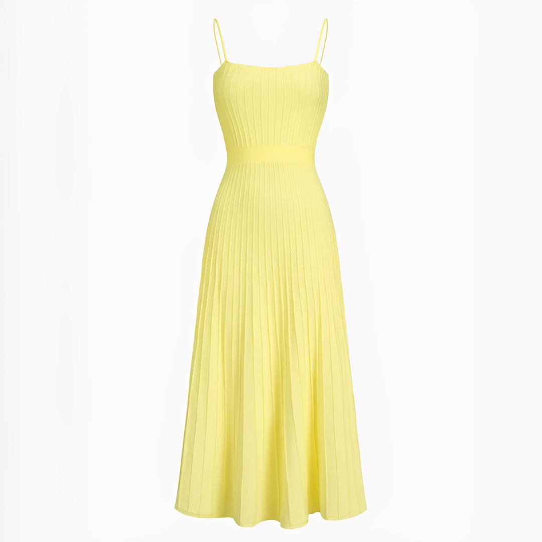 Pheobie - Vestido Midi Plisado Elegante