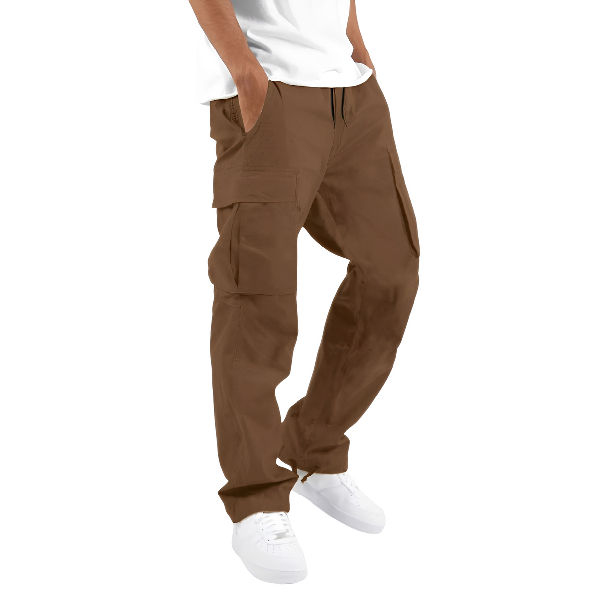 Cooper - Pantalones cargo anchos para hombre con cordón
