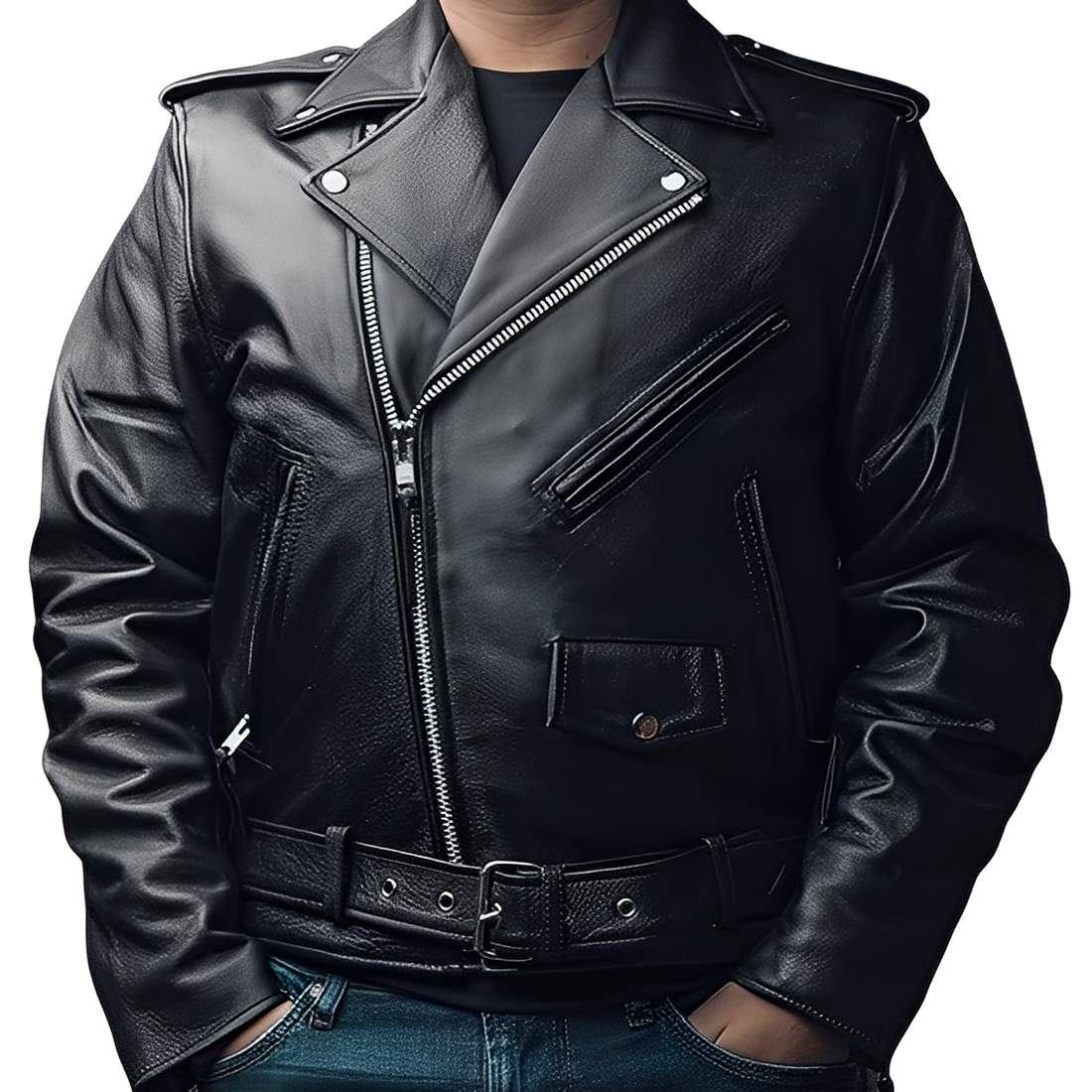 Daniel - Chaqueta Biker de Cuero Elegante para Hombres