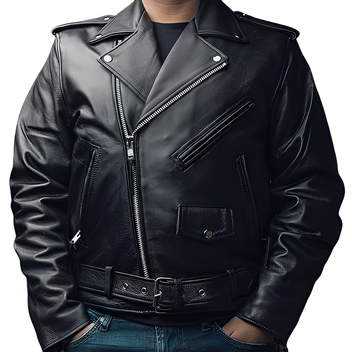 Daniel - Chaqueta Biker de Cuero Elegante para Hombres