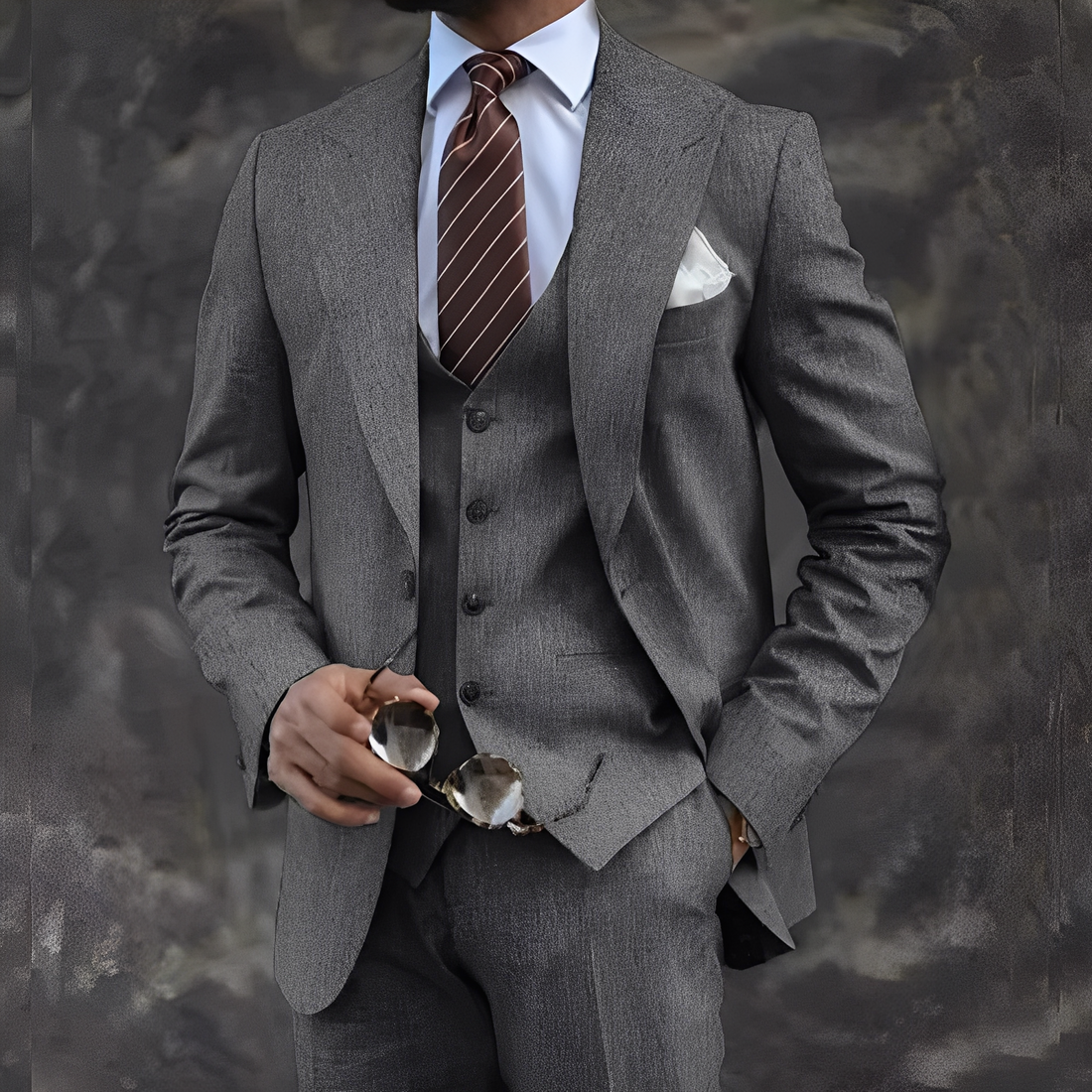 Elwyn - Conjunto de traje de tres piezas elegante