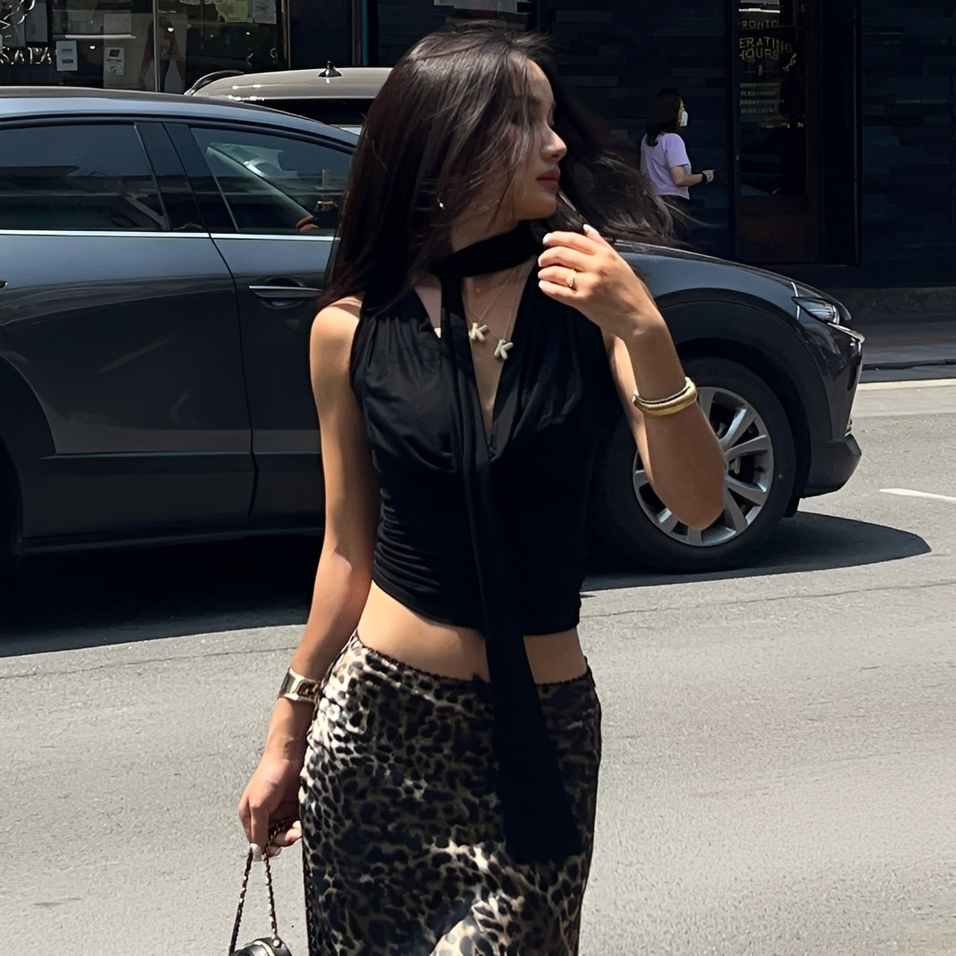 Yvette - Blusa sin Mangas de Ajuste Ceñido