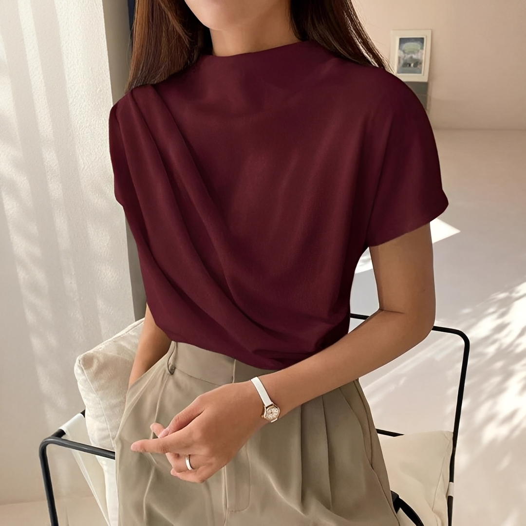 Janica - Blusa Casual de Manga Corta