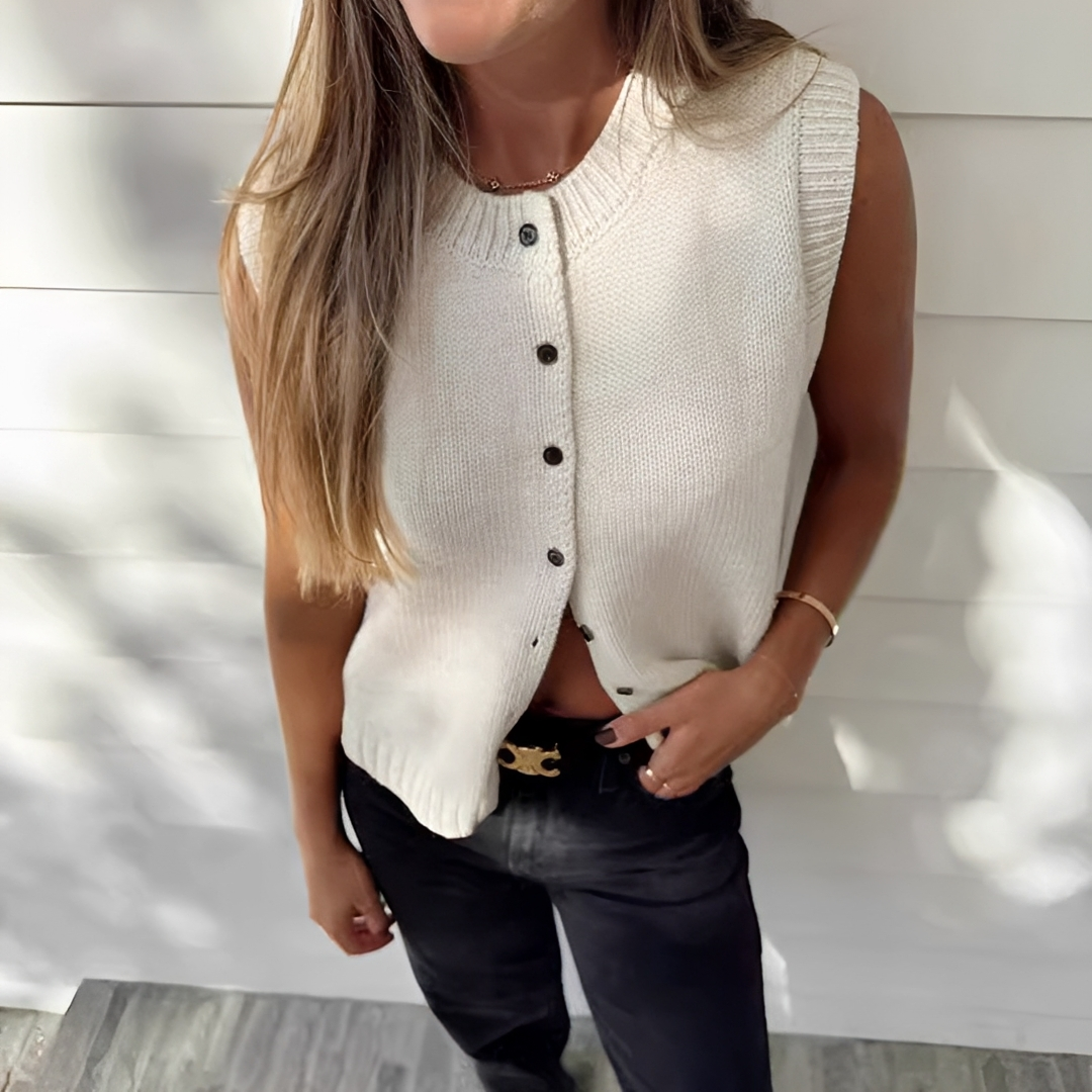 Vevian - Camiseta Casual con Botones