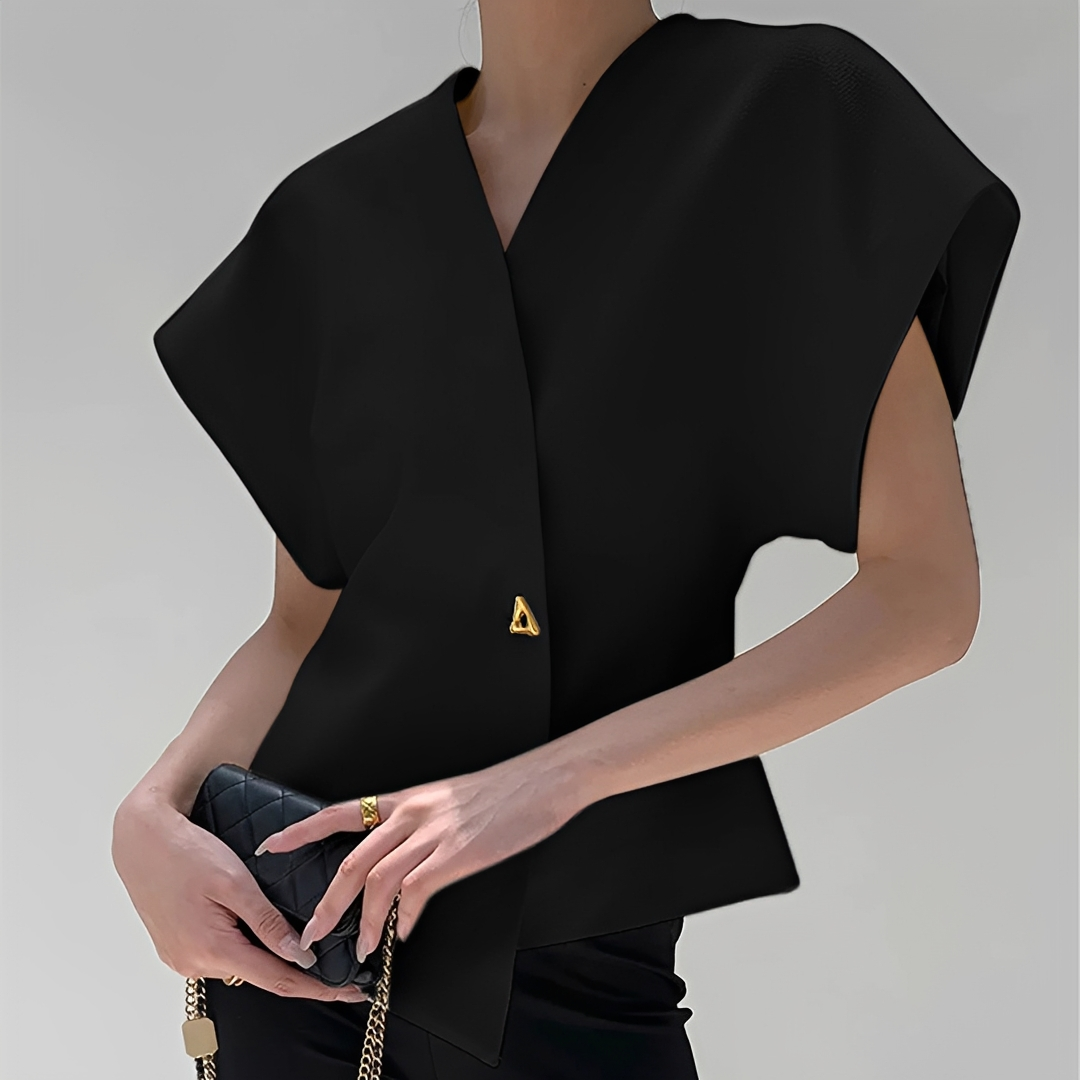Ariella - Blusa de cuello en V a la moda
