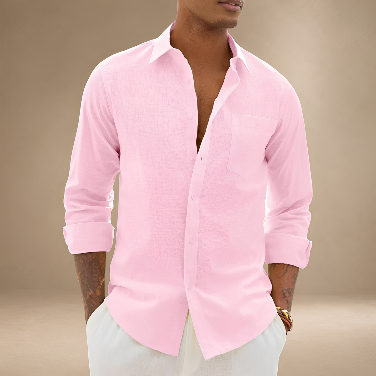 Ajay - Camisa Relajada de Manga Larga