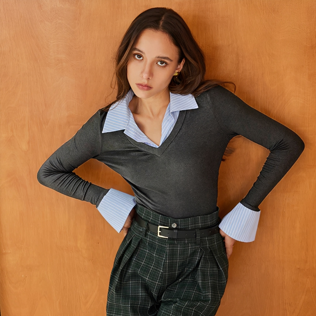 Venedita - Blusa Cómoda de Manga Larga