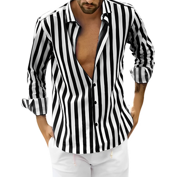 Roldan - Camisa de verano rayada para hombre