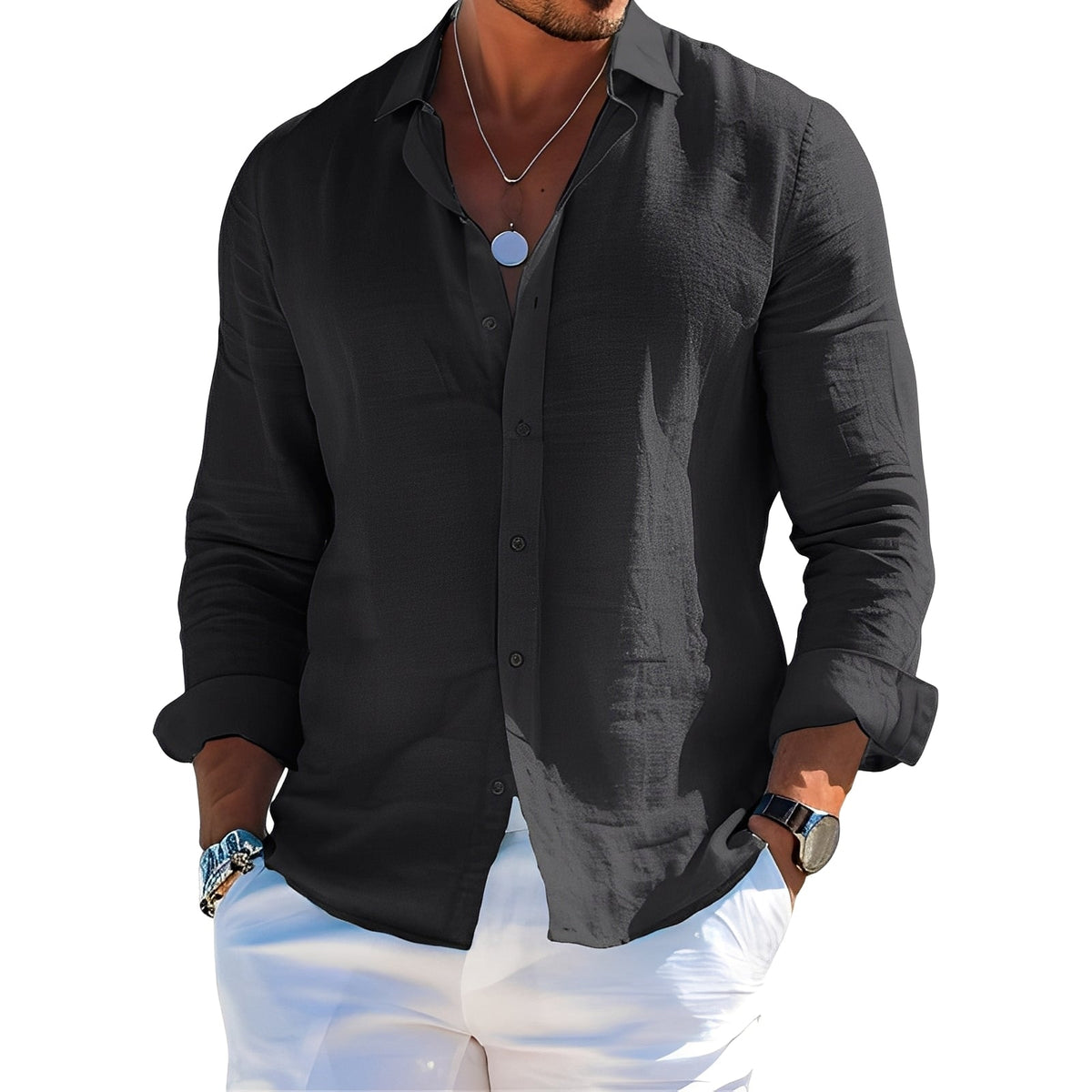 Félicien - Polo cómodo de manga larga