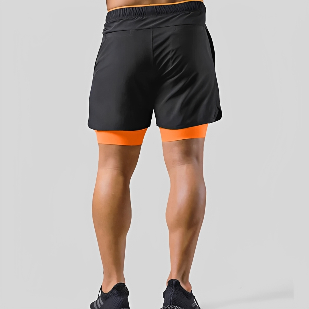 Steven - Pantalón corto para hombre - Doble capa para el deporte