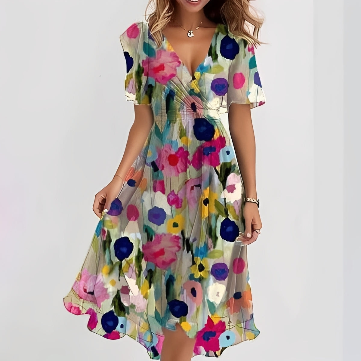 Emelia - Vestido de Chifón Floral